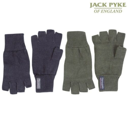 JACK PYKE MENS FINGERLESS GLOVES 100% ACRYLIC THINSULATE LINING SHOOTING MITTS