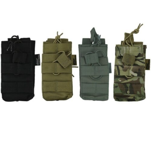 ARMY SINGLE DUO MAG POUCH AMMO X2 MAGAZINE MOLLE WEBBING AIRSOFT MILITARY