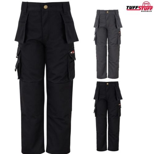 TUFFSTUFF PRO WORK JUNIOR TROUSERS KIDS 3-13 YRS BOYS GIRLS WORKWEAR CARGO PANT