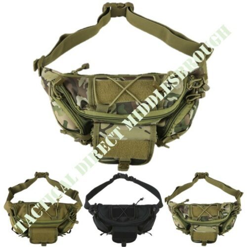 TACTICAL WAIST BAG BELT BUM BAG MENS ZIPPED COMPARTMENTS ARMY HOLDAY TRAVEL MTP