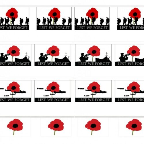 MILITARY BRITISH ARMY LEST WE FORGET POPPY BUNTING 3m 9m 18m RAF REMEMBRANCE DAY