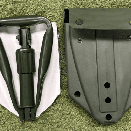 BRITISH ARMY NATO TRI FOLDING SHOVEL & Rubber Case ISSUED SURPLUS Brand New