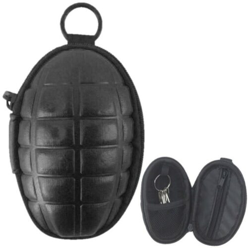 Army Grenade Wallet Pouch Key Holder Mens Kids Cadet Military Gift BLACK