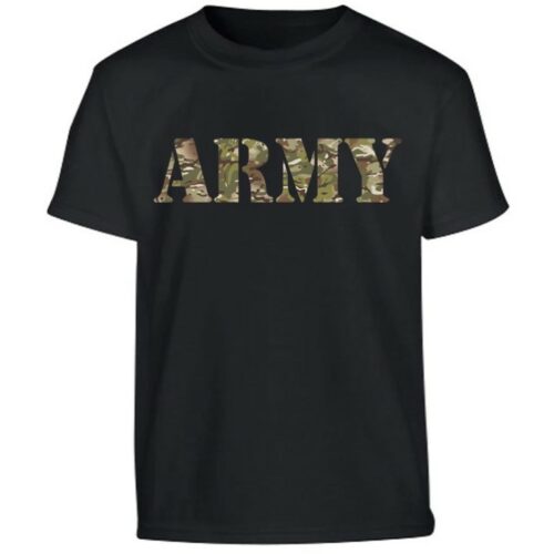 KIDS BRITISH ARMY Camo T-SHIRT  100% COTTON BOYS Girls CADET SOLDIER TOP