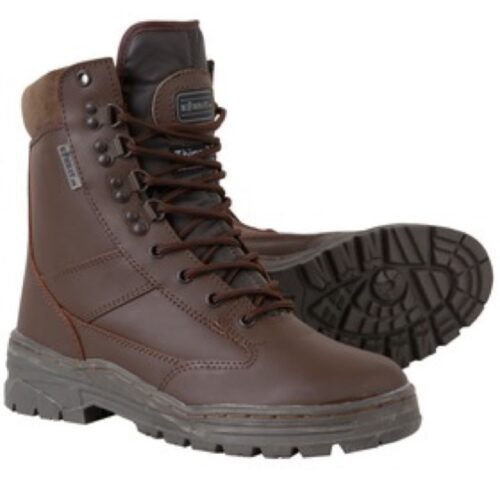 Kids Brown Army Cadet Boots Leather Combat Patrol Military Work Security Boys