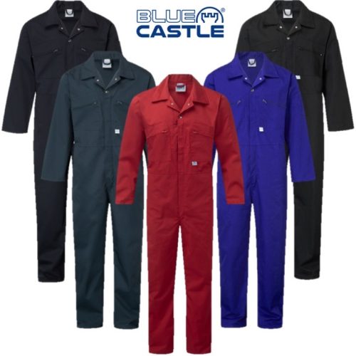 BLUE CASTLE ZIP FRONT COVERALLS MENS 34-60" CHEST WORKWEAR OVERALLS BOILERSUIT