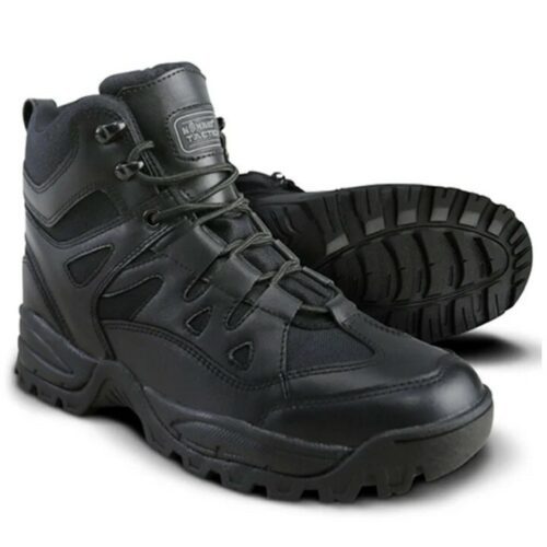 Black Army Ranger Boots Leather Combat Patrol Military Work Security Boys Mens