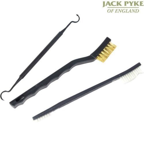 JACK PYKE 3 PIECE GUN BRUSH SET CLEANING KIT SHOTGUN RIFLE PISTOL HUNTING