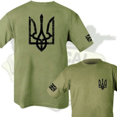 UKRAINE TRIDENT ARMY T-SHIRT MENS S-2XL Ukrainian ARMY ZELENSKYY EMBLEM