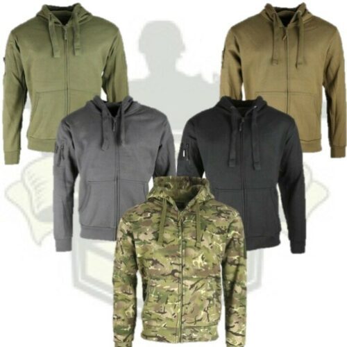 Tactical Spec-Ops Hoodie Heavyweight Zip Hoody Jacket Mens S-3XL Army Camo Green