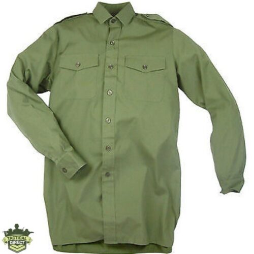 BRITISH ARMY SURPLUS MANS GENERAL SERVICE SHIRT LONG SLEEVE SOLDIER OLIVE GREEN