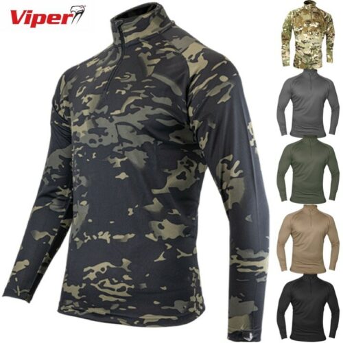 VIPER TACTICAL MESH TECH ARMOUR TOP MENS S-3XL 1/4 ZIP T-SHIRT WICKING STRETCH