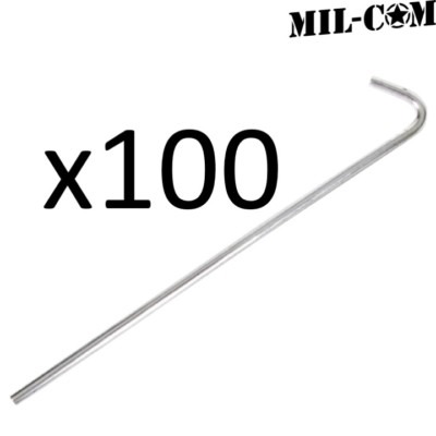 MIL-COM MILITARY SPEC STEEL TENT PEGS x100 STAKE PEG BASHA BIVI ARMY CAMPING