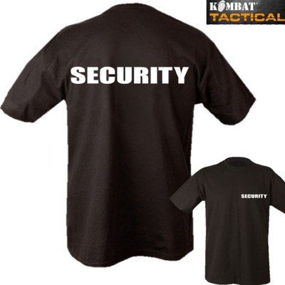 SECURITY T-SHIRT 2 SIDED PRINT MENS S-2XL 100% COTTON DOORMAN WORKWEAR SECURITY