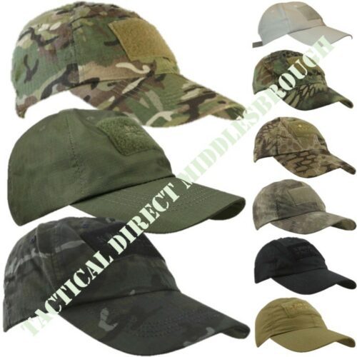 MENS OPERATORS CAP ID PANEL RIPSTOP COTTON CAMOUFLAGE BASEBALL HAT AIRSOFT CAMO