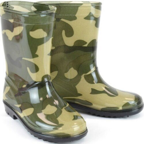 KIDS ARMY CAMO WELLIES BOOTS INFANT JUNIOR BOYS UK 10-2 CAMOUFLAGE WELLINGTON