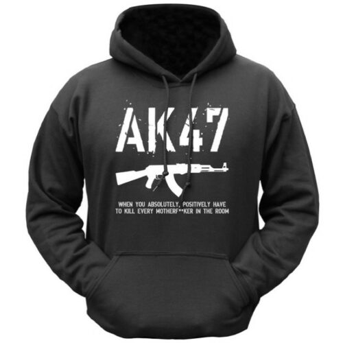 MILITARY ARMY AK47 HOODIE MENS FUNNY NOVELTY HOODY SNIPER RIFLE CLEARANCE!