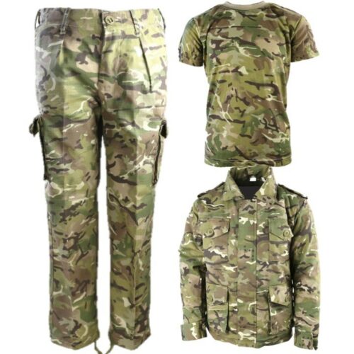 BOYS ARMY SOLDIER OUTFIT TROUSERS T-SHIRT & PADDED COAT KIDS 3-13 YRS BTP CAMO