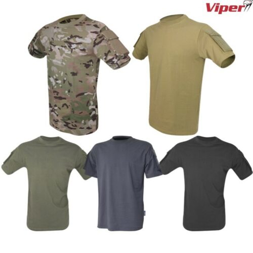 VIPER TACTICAL T-SHIRT MENS HEAVYWEIGHT TOP AIRSOFT ARMY VCAM CAMO Titanium Grey