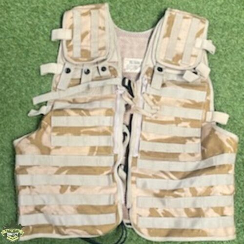 BRITISH ARMY TACTICAL LOAD CARRYING VEST WEBBING WAISTCOAT DESERT CAMO