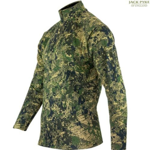 JACK PYKE ARMOUR TOP DIGICAM CAMO FAST WICKING 1/4 ZIP TOP T-SHIRT MENS S-3XL