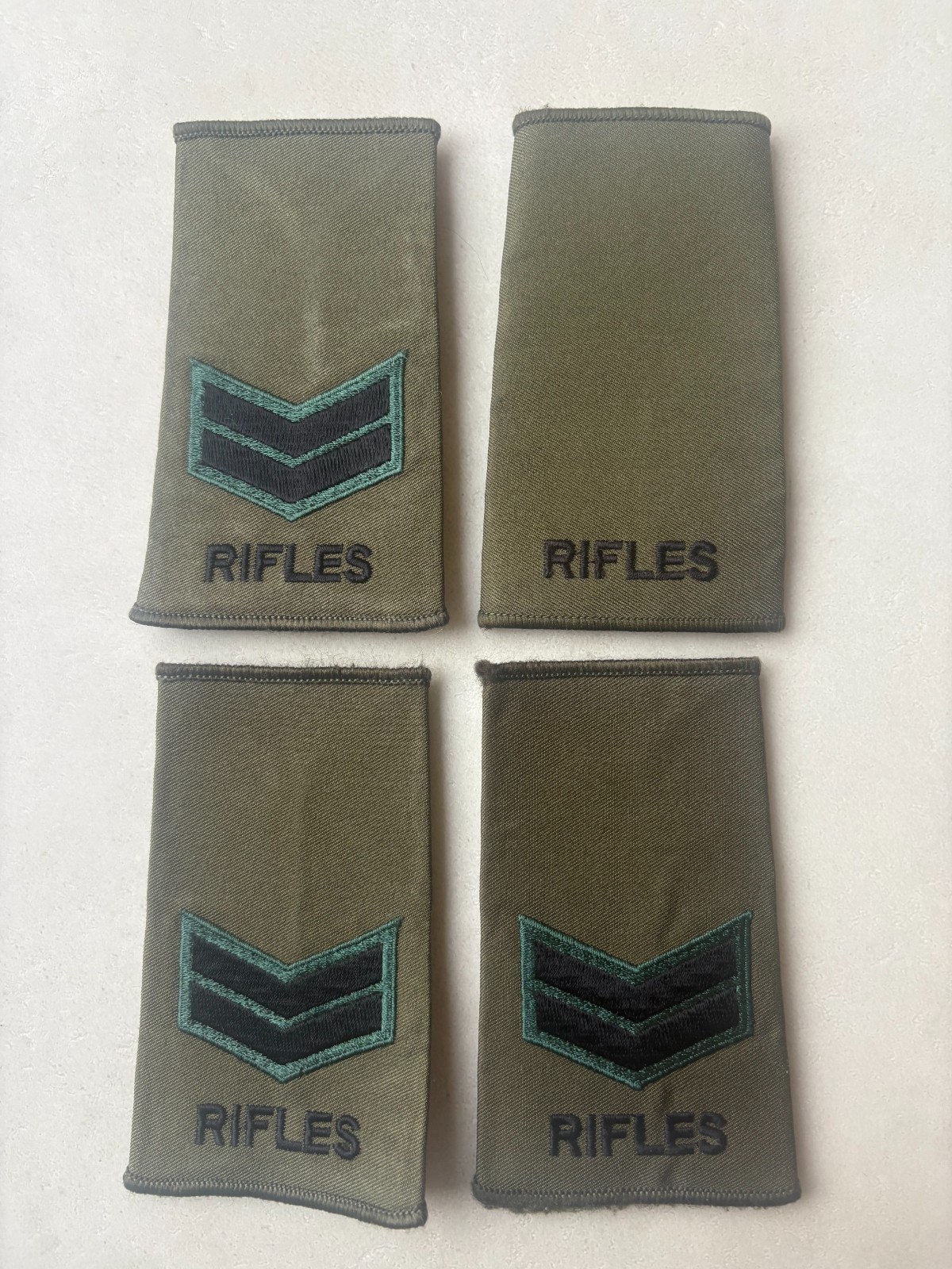 BRITISH Army The Rifles Corporal RANK SLIDES X4 Military Surplus BRITISH Army The Rifles Corporal RANK SLIDES X4 Military Surplus