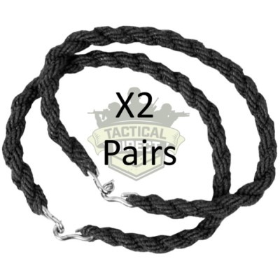 2 Pairs Army Trousers Twisters Twists Twisties Hiking Cadet Soldier SAS BLACK