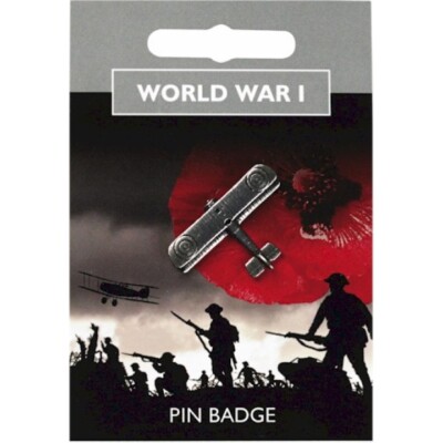 WW1 MILITARY BI PLANE PIN BADGE MENS KIDS GIFT ARMY NAVY RAF COLLECTOR