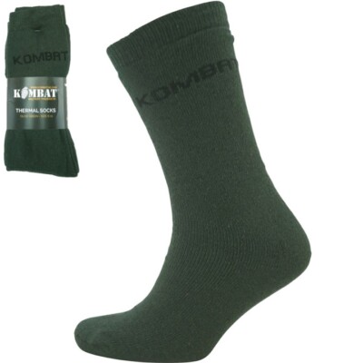 MILITARY THERMAL SOCKS 3pairs 6-11 BRITISH ARMY STYLE GREEN CADET PATROL  HIKING
