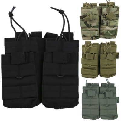 WEBBING MOLLE DOUBLE DUO MAGAZINE AMMO POUCH X4 MAGS PAINTBALLING BRITISH ARMY