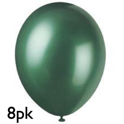 8pk Dark Army Green Pearlised Balloons 12" Boys Party Decor Helium Quality