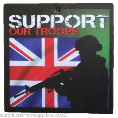 CLEARANCE! CAR AIR FRESHENER SUPPORT OUR TROOPS SOLDIER UNION JACK FLAG ARMY