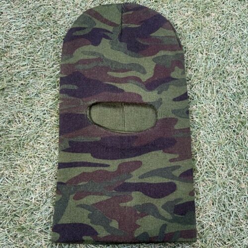 Camouflage Balaclava 1 Hole Mens Army Green Camo Hedawear Face Disguise Biker