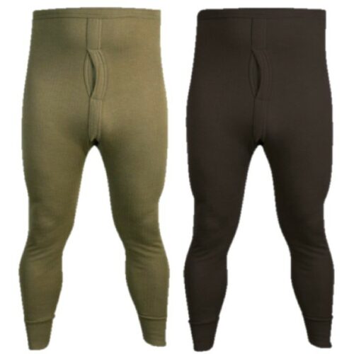 MENS THERMAL BASE LAYER BOTTOMS S-2XL LONG JOHNS ARMY CADET OLIVE GREEN BLACK