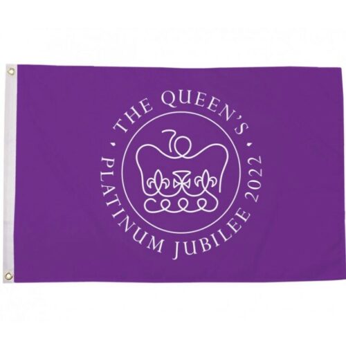 LARGE QUEENS PLATINUM JUBILEE PURPLE FLAG 5ft x 3ft BRITISH COLLECTABLE