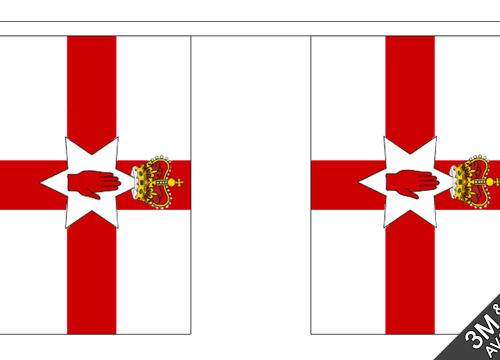 Northern Ireland Fabric BUNTING 30 Flags 18m NI Ulster Football Party Decoration