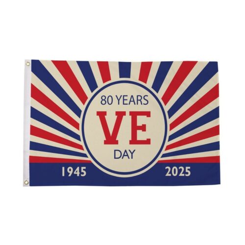 VE DAY Flag 80 Years VICTORY IN EUROPE STREET PARTY Decoration Banner 8th MAY (A
