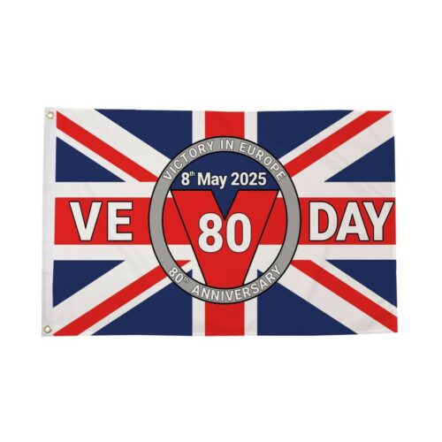 VE DAY Flag 80 Years Union Jack VICTORY IN EUROPE PARTY Decor Banner 8th MAY (B)