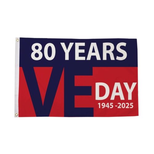 VE DAY Flag 80 Years WW2 VICTORY IN EUROPE STREET PARTY Decor Banner 8th MAY (C)
