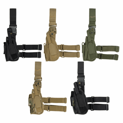 VIPER TACTICAL LEG HOLSTER LEFT HANDED MODULAR PISTOL AIRSOFT MOLLE WEBBING ARMY