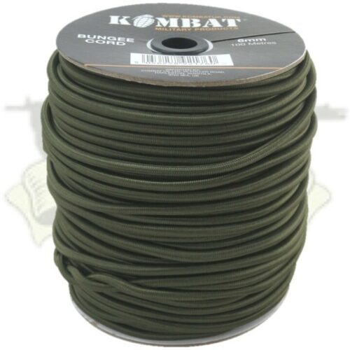 100m Green Military Bungee Cord 6mm Elastic Cord Army Bivi Basha Tent Camping