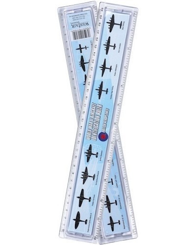 KIDS ARMY WW2 30cm PLASTIC RULER BRITISH GERMAN AIRCRAFT IDENTIFICATION MILITARY