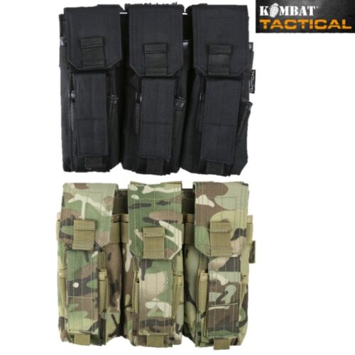 TACTICAL TRIPLE MAG POUCH WITH PISTOL MAG PAINTBALLING AIRSOFT ARMY MTP WEBBING