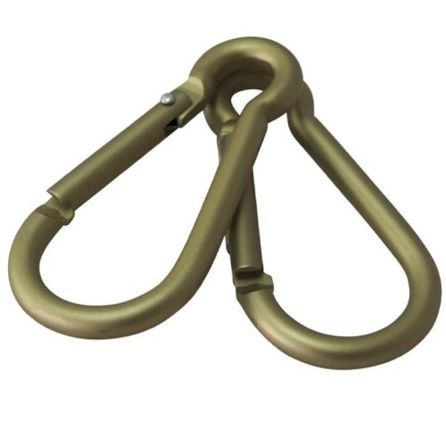 Standard Carabiner Coyote 8MM SPRING LOADED MOLLE UTILITY CLIP CARABINA ARMY