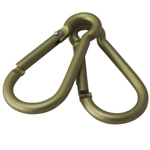 Standard Carabiner Coyote 8MM SPRING LOADED MOLLE UTILITY CLIP CARABINA ARMY