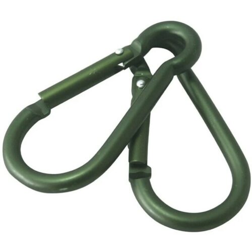 Standard Carabiner Green 8MM SPRING LOADED MOLLE UTILITY CLIP CARABINA ARMY