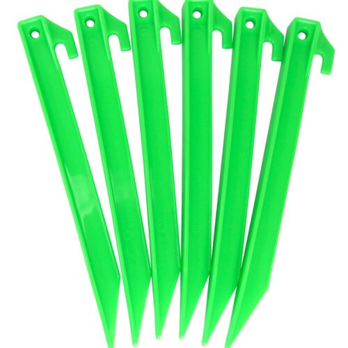 6pk Glow in the Dark TENT PEGS BASHA BIVI ARMY Safety Neon Green CAMPING TENT