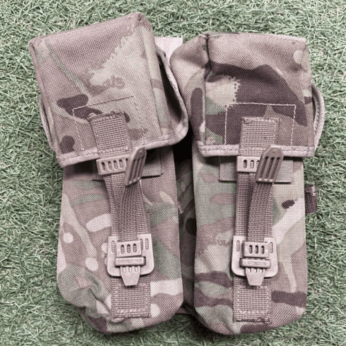 BRITISH ARMY IRR DOUBLE AMMO POUCH MTP Camouflage WEBBING Issued Surplus (B9)