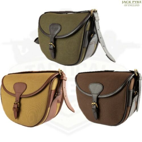 JACK PYKE CANVAS CARTRIDGE BAG x100 CAPACITY LEATHER STRAP SHOOTING HUNTING