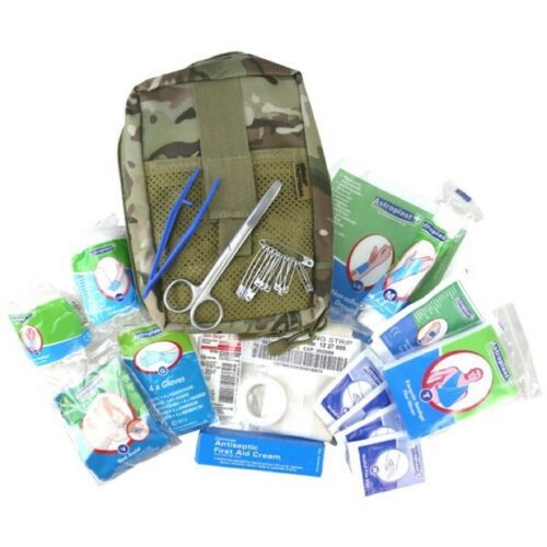 DELUXE ARMY FIRST AID KIT MEDIC POUCH SURVIVAL DRESSING BANDAGE SCISSORS MTP